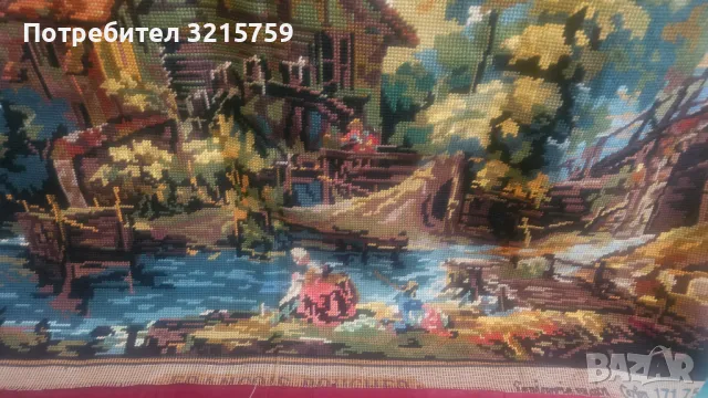 Голям Гоблен , ръчно шит,80х63см., снимка 4 - Гоблени - 50348560