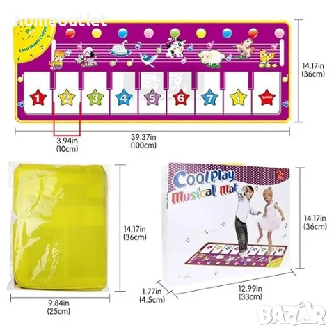 Детско музикално килимче WEARXI COOLPLAY MUSICAL MAT (X0015R29CR), снимка 4 - Музикални играчки - 47544261