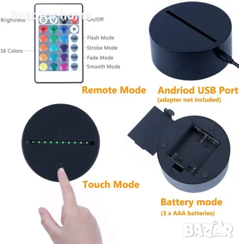 Mickey Mouse 3D LED лампа, снимка 7 - Други - 48383818