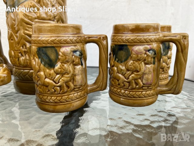 Комплект кана с чаши за пунш №1389, снимка 5 - Антикварни и старинни предмети - 35017128