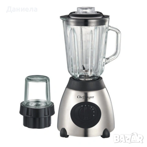 Блендер Cheffinger 1000 W – 1,5 л стъклена кана, мелачка 100 мл, корпус от неръждаема стомана, снимка 6 - Блендери - 53180799