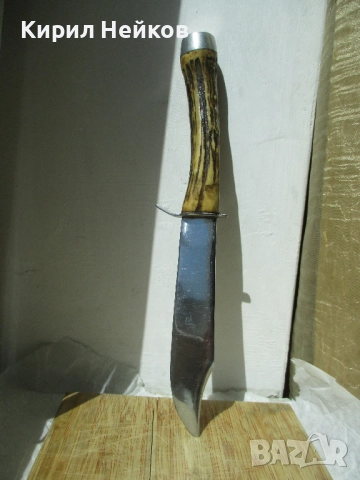 Ловджийски нож с дръжка от рог, снимка 5 - Ножове - 51641335