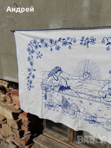 Старинен бродиран ковьор,покривка за стена #206, снимка 3 - Антикварни и старинни предмети - 39803331