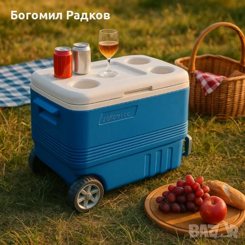 Хладилна кутия Atlantic 45L, пасивна, с табла/с колела, снимка 2 - Хладилни чанти - 50356272