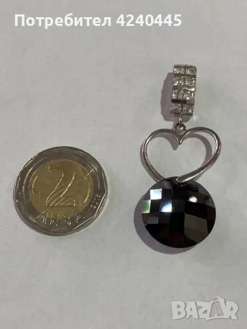 Сребърна висулка с оникс, снимка 4 - Колиета, медальони, синджири - 50301165