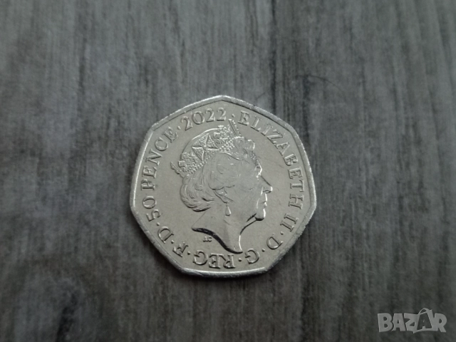 Монета 2022 Великобритания 50 pence 50p (50 years Pride UK) - Elizabeth II, снимка 4 - Нумизматика и бонистика - 51662079