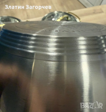 Луксозен комплект тенджери с неръждаема стомана и златисти дръжки – нов, снимка 2 - Съдове за готвене - 53257975