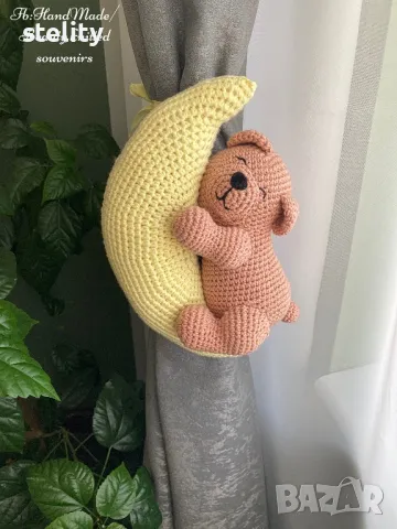 Спящо мече-държач за перде, снимка 4 - Декорация за дома - 48658495