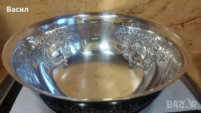 Стара посребрена фруктиера маркировки, снимка 4 - Антикварни и старинни предмети - 49689628
