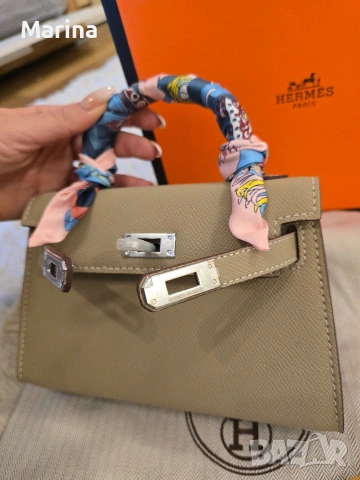 Налична чанта Hermes Mini Kelly, снимка 5 - Чанти - 53322393