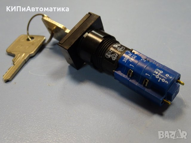 бутон с ключ RAFI 1.15108 keylock switch 250V AC 4A, снимка 2 - Резервни части за машини - 35491073