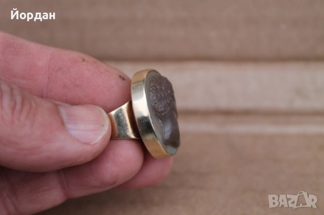 Дамски златен пръстен с камея, снимка 10 - Пръстени - 53326567