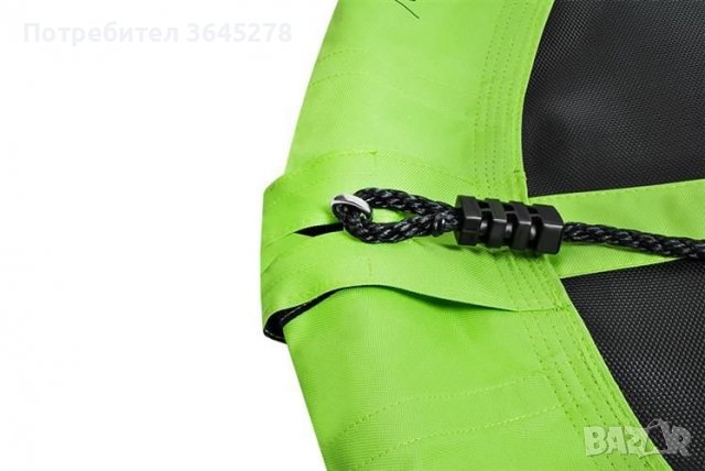 Градинска люлка Гнездо, 100 см, зелено-черно, до 120 кг, люлка за градина, люлка за двор, люлка за т, снимка 4 - Детски люлки - 34152752