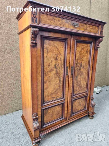 Шкаф в стил Бидермайер с интарзия, снимка 6 - Шкафове - 50675496