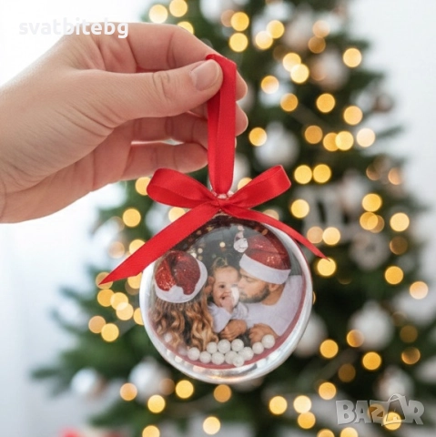 Персонализирани коледни топки със снимка – уникален подарък, снимка 4 - Коледни подаръци - 52730145