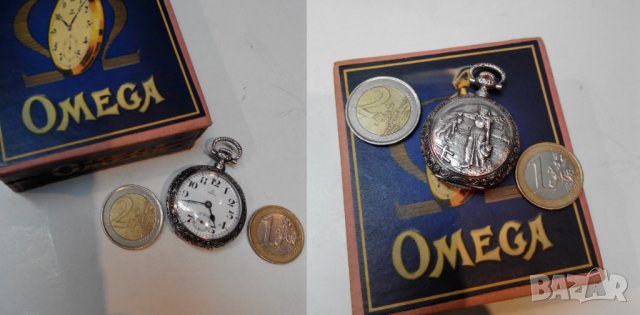 Джобен часовник ОМЕГА OMEGA сребро, снимка 4 - Джобни - 32497415