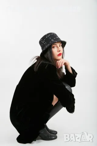 Зимна Дамска Шапка Bucket hat Annabelle - Каре, снимка 3 - Шапки - 47775915