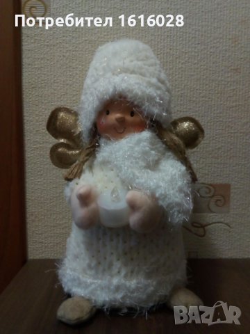 Уникално пухкаво бяло Коледно ангелче.Светещо., снимка 12 - Декорация за дома - 38515725