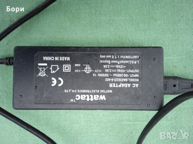Адаптер 12V-5V 2А Wattac BA0362ZI-8-A02  4-Pin, снимка 2 - Захранвания и кутии - 35132509