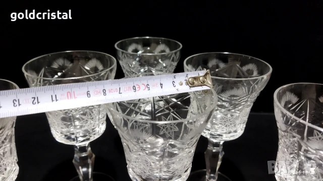 кристални чаши за вино , снимка 5 - Антикварни и старинни предмети - 51411090
