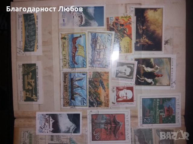 Античен класьор с няколко колекции стари марки, снимка 13 - Филателия - 52427543