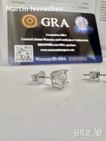 Сребърни обеци с мойсанит (Диамант) 1 карат, снимка 10 - Обеци - 50097973