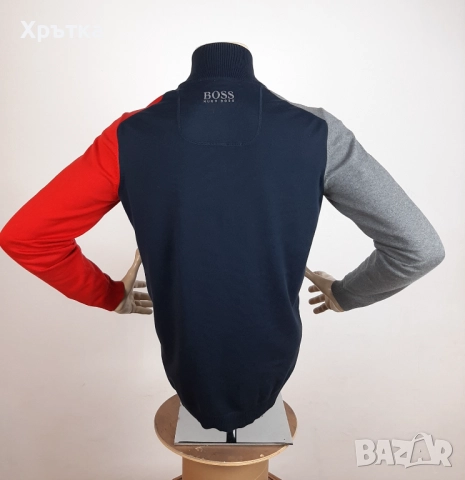 Hugo Boss Zelchior Pro - Оригинален мъжки пуловер с цип р-р M, снимка 5 - Пуловери - 52010062