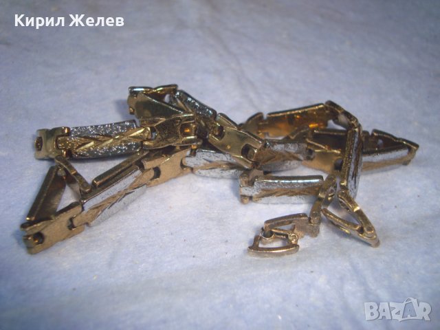 КРАСИВ МОДЕН СТОМАНЕН АРТ ЛАНЕЦ с ЖЪЛТА и БЯЛА ПОЗЛАТА 28013, снимка 12 - Колиета, медальони, синджири - 37065256