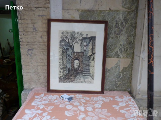 Стара картина  Сузи Аронова  69 / 55 см  , снимка 3 - Антикварни и старинни предмети - 53397399