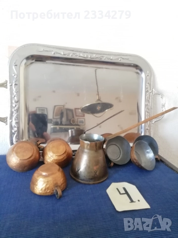 Медни сервизи за кафе, може и за греяна ракия. , снимка 10 - Сервизи - 46315955