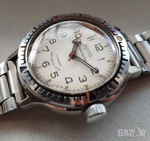 ПРОДАВАМ СТАР СЪВЕТСКИ КОМАНДИРСКИ МЕХАНИЧЕН ЧАСОВНИК - ВОСТОК АМФИБИЯ, снимка 2 - Мъжки - 53164498