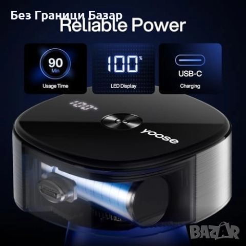 Нова yoose H5 електрическа самобръсначка 5D IPX7 с USB-C и LED дисплей, снимка 3 - Електрически самобръсначки - 52153911