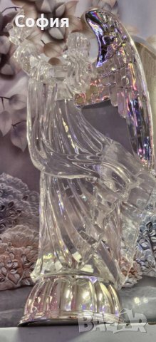 Декоративна стъклена фигура Ангел, снимка 2 - Декорация за дома - 43923559