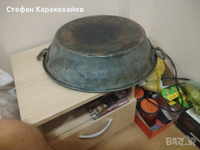 Стара бакърена тава, снимка 4 - Антикварни и старинни предмети - 53539102