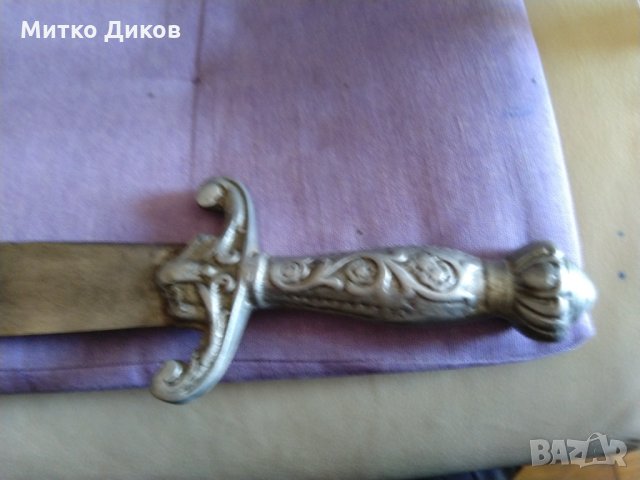 Стар нож от соца 290х160мм калъф естествена кожа, снимка 5 - Ножове - 35571058