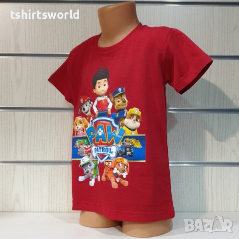 Нова детска тениска с дигитален печат PAW Patrol (Пес патрул) в червен цвят, снимка 8 - Детски тениски и потници - 36966808