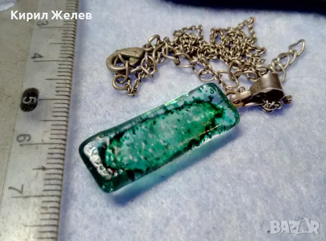 АРТ МЕДАЛЬОН ВЕНЕЦИАНСКО СТЪКЛО МУРАНО с СРЕБРО 925 и СРЕБЪРНА ВЕРИЖКА с ПОСРЕБРЕНА ЗАКОПЧАЛКА 49784, снимка 11 - Колиета, медальони, синджири - 50416501