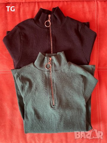 Дамско поло с цип, снимка 1 - Блузи с дълъг ръкав и пуловери - 39024909