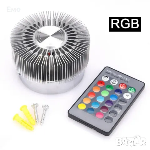 Вътрешна стенна декоративна LED лампа с многоцветен градиент, с дистанционно управление, снимка 7 - Лед осветление - 48229106