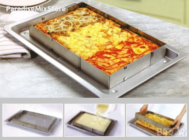 Правоъгълен ринг за торта и печива min 18 х 34см, max 28 х 54см , снимка 1