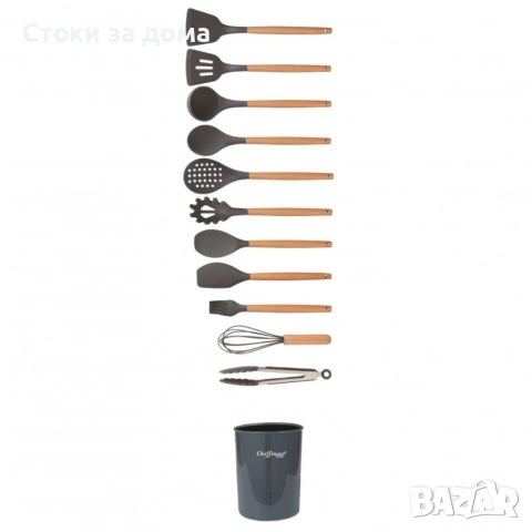 Комплект 12 части кухненски прибори със стойка Cheffinger, снимка 2 - Прибори за хранене, готвене и сервиране - 53365978