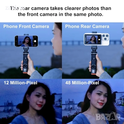 Newmowa Черен магнитен екран за селфита и влог - 1080P безжично записване, снимка 2 - Друга електроника - 52038080