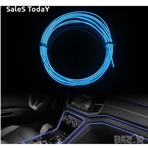 Интериорна LED лента за кола, 1м., 12V, син, снимка 2 - Аксесоари и консумативи - 33256790