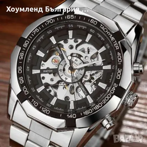 Механичен самонавиващ се мъжки часовник с Open Heart дизайн, снимка 15 - Мъжки - 48767969