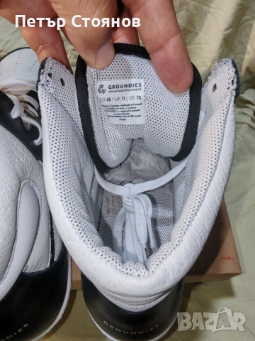 Високи мъжки кецове от естествена кожа GROUNDIES №45, снимка 7 - Кецове - 51657179