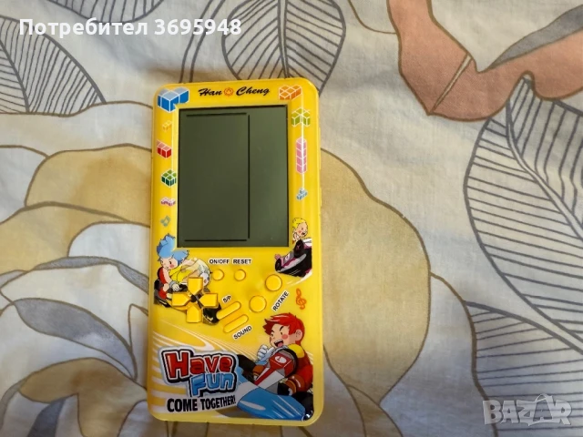 Тетрис игрова конзола BonsMar,голям екран 4.1 инча, Жълт, 8x16см, снимка 5 - Образователни игри - 51091158
