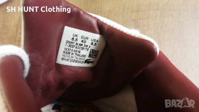 LACOSTE SNEAKERS COURT SLAM 319 SFA WHITE Размер EUR 40 / UK 6,5 естествена кожа 54-14-S, снимка 18 - Ежедневни обувки - 52640300