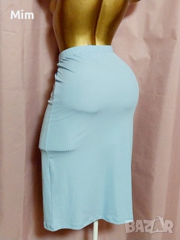 М Спортно-елегантна светло синя дамска пола, снимка 4 - Поли - 52684992