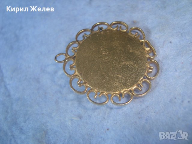 СТАР ПОЗЛАТЕН РЕТРО АРТ ДЕКО ПЕНДАНТ МЕДАЛЬОН с ШЛИФОВАН КАРНЕОЛ 29463, снимка 5 - Антикварни и старинни предмети - 37743367
