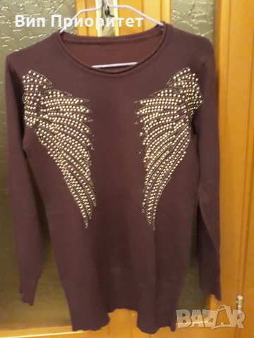 блуза с дълъг ръкав вишнева, снимка 9 - Блузи с дълъг ръкав и пуловери - 34825026